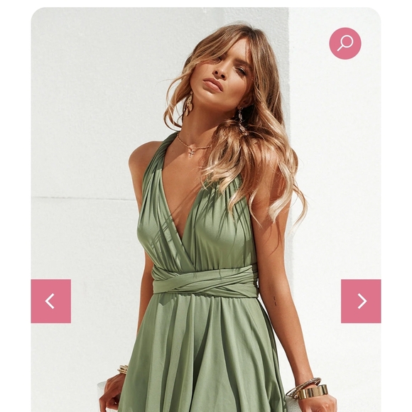 Xenia Boutique Backless Sage Green The Perfect Date Dress Small 4 Halter Multi - Picture 14 of 16